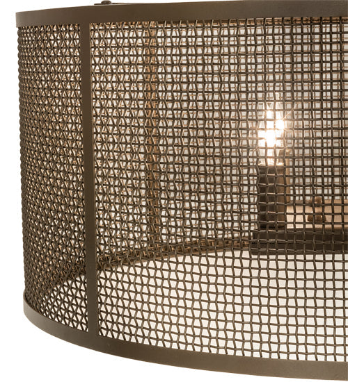 Meyda Lighting Cilindro 24" 4-Light Brown Metalic Rame Pendant Light