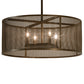 Meyda Lighting Cilindro 24" 4-Light Brown Metalic Rame Pendant Light