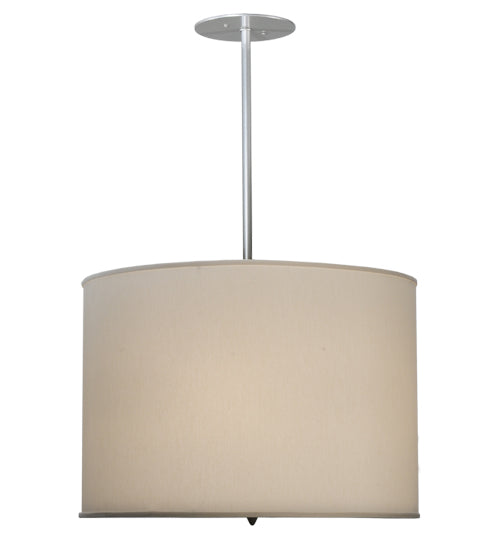 Meyda Lighting Cilindro 24" 4-Light Brushed Nickel Pendant Light With Cream Textrene Shade