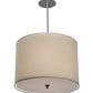 Meyda Lighting Cilindro 24" 4-Light Brushed Nickel Pendant Light With Cream Textrene Shade