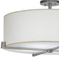 Meyda Lighting Cilindro 24" 4-Light Brushed Nickel Structure Pendant Light With White Textrene Shade