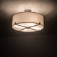 Meyda Lighting Cilindro 24" 4-Light Brushed Nickel Structure Pendant Light With White Textrene & Statuario Idalight Shade