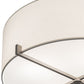 Meyda Lighting Cilindro 24" 4-Light Brushed Nickel Structure Pendant Light With White Textrene & Statuario Idalight Shade