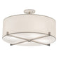 Meyda Lighting Cilindro 24" 4-Light Brushed Nickel Structure Pendant Light With White Textrene & Statuario Idalight Shade