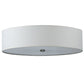 Meyda Lighting Cilindro 24" 4-Light Nickel Powder Coat Flush Mount Light With Off White Textrene Shade
