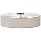 Meyda Lighting Cilindro 24" 4-Light Nickel Powder Coat Flush Mount Light With Off White Textrene Shade