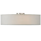 Meyda Lighting Cilindro 24" 4-Light Nickel Powder Coat Flush Mount Light With Off White Textrene Shade
