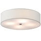 Meyda Lighting Cilindro 24" 4-Light Nickel Powder Coat Flush Mount Light With Off White Textrene Shade