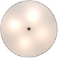 Meyda Lighting Cilindro 24" 4-Light Nickel Powder Coat Flush Mount Light With Off White Textrene Shade