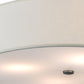 Meyda Lighting Cilindro 24" 4-Light Nickel Powder Coat Flush Mount Light With Off White Textrene Shade