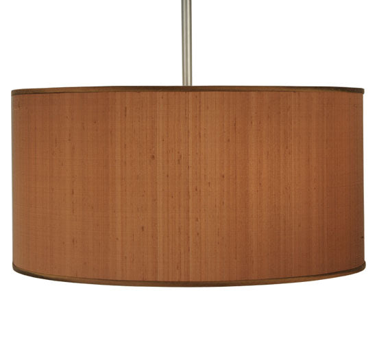 Meyda Lighting Cilindro 24" 4-Light Nickel Powder Coat Pendant Light With Brown Textrene Shade