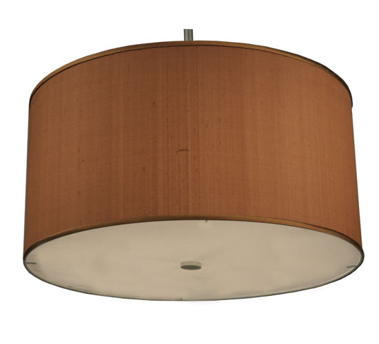 Meyda Lighting Cilindro 24" 4-Light Nickel Powder Coat Pendant Light With Brown Textrene Shade