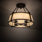 Meyda Lighting Cilindro 24" 4-Light Oil Rubbed Bronze Lucy Semi-flush Mount Light With Creme Carrara Idalight Shade
