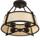 Meyda Lighting Cilindro 24" 4-Light Oil Rubbed Bronze Lucy Semi-flush Mount Light With Creme Carrara Idalight Shade