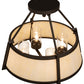 Meyda Lighting Cilindro 24" 4-Light Oil Rubbed Bronze Lucy Semi-flush Mount Light With Creme Carrara Idalight Shade