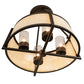 Meyda Lighting Cilindro 24" 4-Light Oil Rubbed Bronze Lucy Semi-flush Mount Light With Creme Carrara Idalight Shade