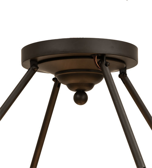Meyda Lighting Cilindro 24" 4-Light Oil Rubbed Bronze Lucy Semi-flush Mount Light With Creme Carrara Idalight Shade
