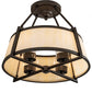 Meyda Lighting Cilindro 24" 4-Light Oil Rubbed Bronze Lucy Semi-flush Mount Light With Creme Carrara Idalight Shade