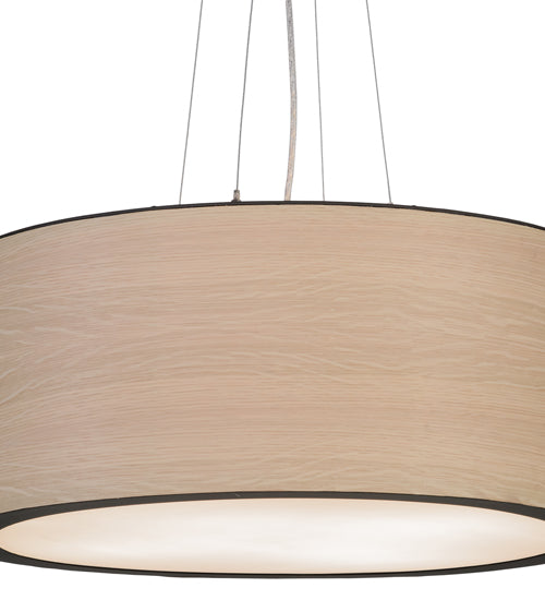 Meyda Lighting Cilindro 24" 4-Light Oil Rubbed Bronze Pendant Light With White Oak Veneer Shade