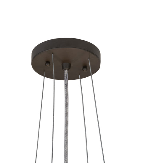 Meyda Lighting Cilindro 24" 4-Light Oil Rubbed Bronze Pendant Light With White Oak Veneer Shade