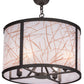 Meyda Lighting Cilindro 24" 4-Light Oil Rubbed Bronze Veritas Pendant Light With White & Orange Patterns Shade Glass