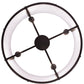 Meyda Lighting Cilindro 24" 4-Light Oil Rubbed Bronze Veritas Pendant Light With White & Orange Patterns Shade Glass