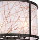 Meyda Lighting Cilindro 24" 4-Light Oil Rubbed Bronze Veritas Pendant Light With White & Orange Patterns Shade Glass