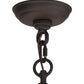 Meyda Lighting Cilindro 24" 4-Light Oil Rubbed Bronze Veritas Pendant Light With White & Orange Patterns Shade Glass