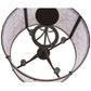 Meyda Lighting Cilindro 24" 4-Light Oil Rubbed Bronze Veritas Pendant Light With White & Orange Patterns Shade Glass
