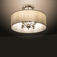 Meyda Lighting Cilindro 24" 4-Light Polished Nickel Semi-flush Mount Light With White Eggshell Textrene Shade