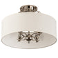 Meyda Lighting Cilindro 24" 4-Light Polished Nickel Semi-flush Mount Light With White Eggshell Textrene Shade