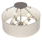 Meyda Lighting Cilindro 24" 4-Light Polished Nickel Semi-flush Mount Light With White Eggshell Textrene Shade
