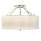 Meyda Lighting Cilindro 24" 4-Light Polished Nickel Semi-flush Mount Light With White Eggshell Textrene Shade