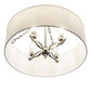 Meyda Lighting Cilindro 24" 4-Light Polished Nickel Semi-flush Mount Light With White Eggshell Textrene Shade