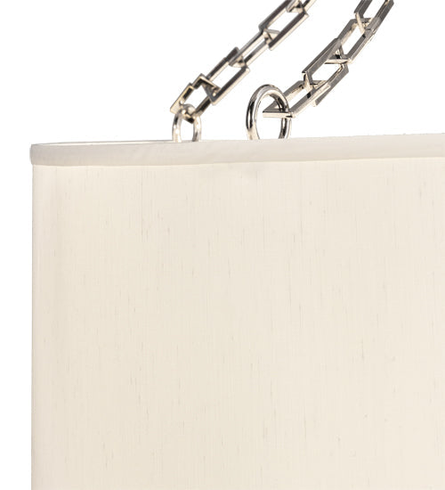 Meyda Lighting Cilindro 24" 4-Light Polished Nickel Semi-flush Mount Light With White Eggshell Textrene Shade
