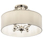 Meyda Lighting Cilindro 24" 4-Light Polished Nickel Semi-flush Mount Light With White Eggshell Textrene Shade