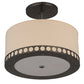 Meyda Lighting Cilindro 24" 4-Light Satin Clear Steel Pendant Light With Natural Textrene Shade