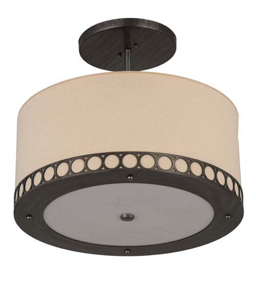 Meyda Lighting Cilindro 24" 4-Light Satin Clear Steel Pendant Light With Natural Textrene Shade