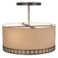 Meyda Lighting Cilindro 24" 4-Light Satin Clear Steel Pendant Light With Natural Textrene Shade