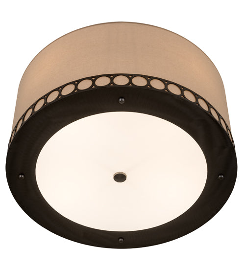 Meyda Lighting Cilindro 24" 4-Light Satin Clear Steel Pendant Light With Natural Textrene Shade