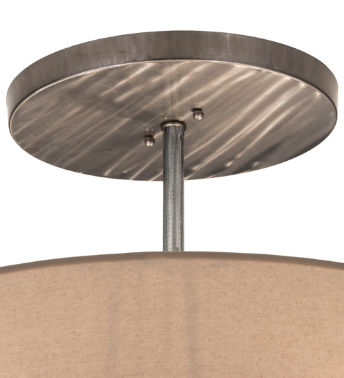 Meyda Lighting Cilindro 24" 4-Light Satin Clear Steel Pendant Light With Natural Textrene Shade