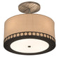 Meyda Lighting Cilindro 24" 4-Light Satin Clear Steel Pendant Light With Natural Textrene Shade
