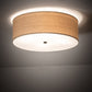 Meyda Lighting Cilindro 24" 4-Light Timeless Bronze Flush Mount Light With Beige Textrene & White Shade