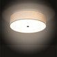 Meyda Lighting Cilindro 24" 4-Light Timeless Bronze Flush Mount Light With Off White Textrene & Statuario Idalight Shade