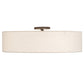 Meyda Lighting Cilindro 24" 4-Light Timeless Bronze Flush Mount Light With Off White Textrene & Statuario Idalight Shade