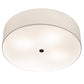 Meyda Lighting Cilindro 24" 4-Light Timeless Bronze Flush Mount Light With Off White Textrene & Statuario Idalight Shade
