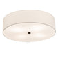 Meyda Lighting Cilindro 24" 4-Light Timeless Bronze Flush Mount Light With Off White Textrene & Statuario Idalight Shade