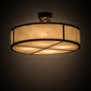 Meyda Lighting Cilindro 24" 4-Light Timeless Bronze Semi-flush Mount Light With Beige Sahara Taupe Idalight Shade Glass