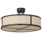 Meyda Lighting Cilindro 24" 4-Light Timeless Bronze Semi-flush Mount Light With Beige Sahara Taupe Idalight Shade Glass