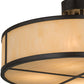 Meyda Lighting Cilindro 24" 4-Light Timeless Bronze Semi-flush Mount Light With Beige Sahara Taupe Idalight Shade Glass